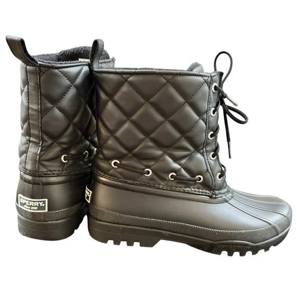 Sperry Topsider Gosling Insulated Black Rubber  Boots Women’s Size 8 - Picture 11 of 12